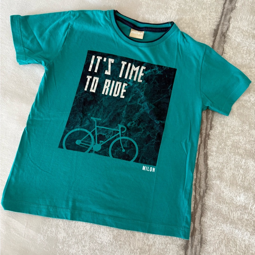 Kids Teal T-Shirt - It's Time to Ride